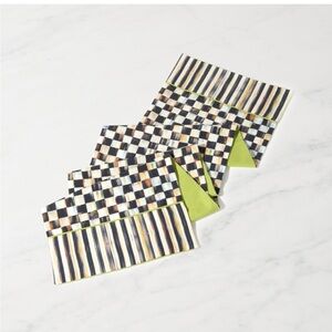 Mackenzie Childs Courtly Checker and Striped Table Runner Brand New